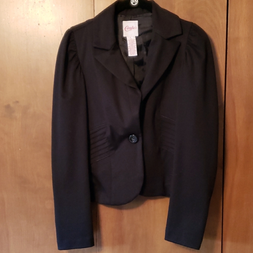 Candie's size L, black, one button suit coat